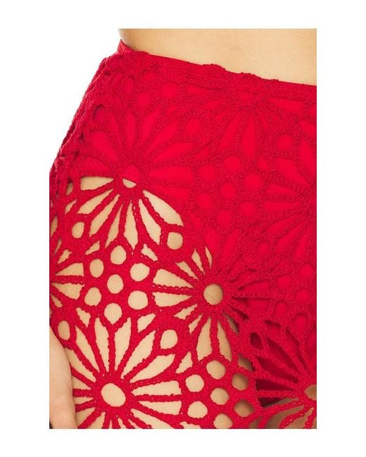 Norma Kamali Red Obie Maxi Skirt