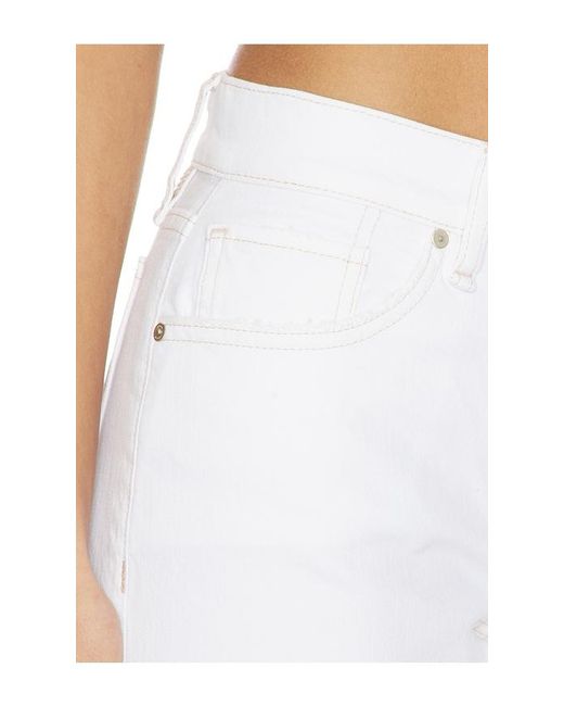 Hudson White Kelli Low Rise Loose Straight Jeans
