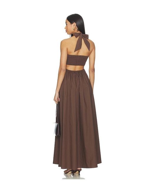 Susana Monaco Brown X Revolve Poplin Tie Halter Dress