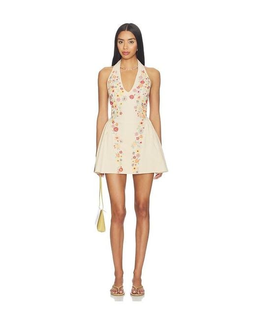 Free People Natural Island Letter Mini Dress