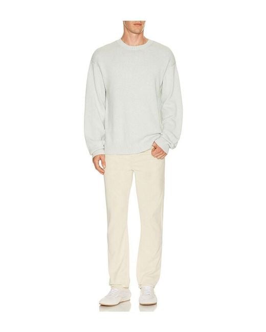 FRAME White Cotton Silk Crewneck Sweater for men