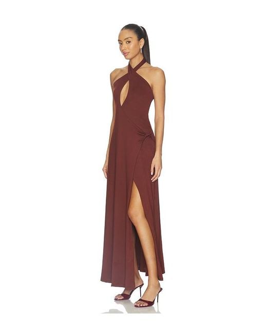 Seven Wonders Brown Kamilla Keyhole Twist Maxi Dress