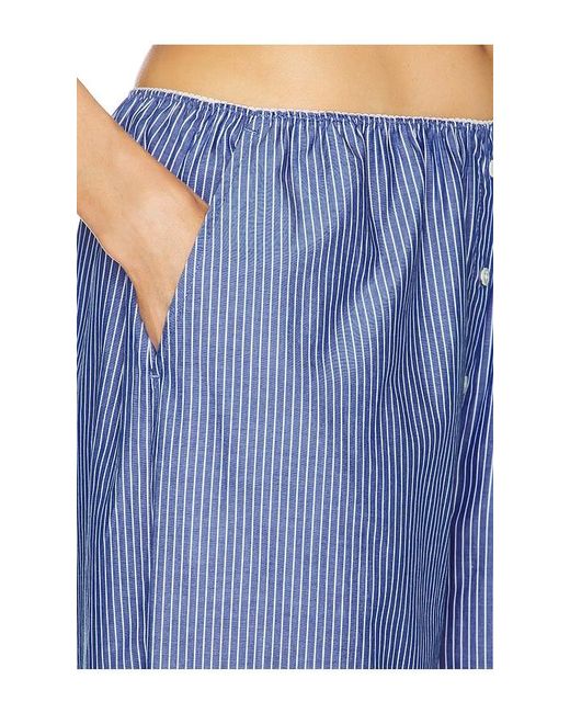 Helsa Blue Pinstripe Poplin House Pants