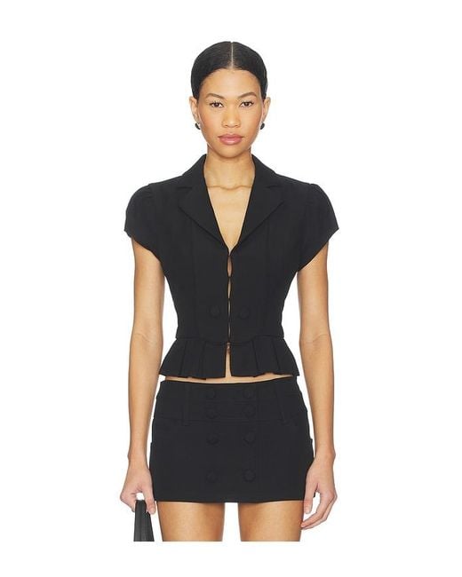 GUIZIO Black Mollie Cap Sleeve Blazer