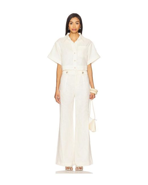 Hevron White Carlin Pant