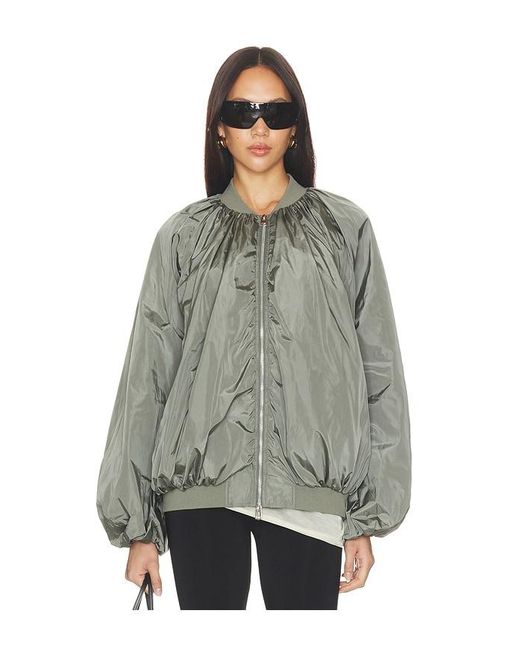 Agolde Gray Raffi Bomber Jacket
