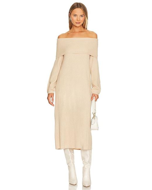 WeWoreWhat Natural Off The Shoulder Sweater Dress