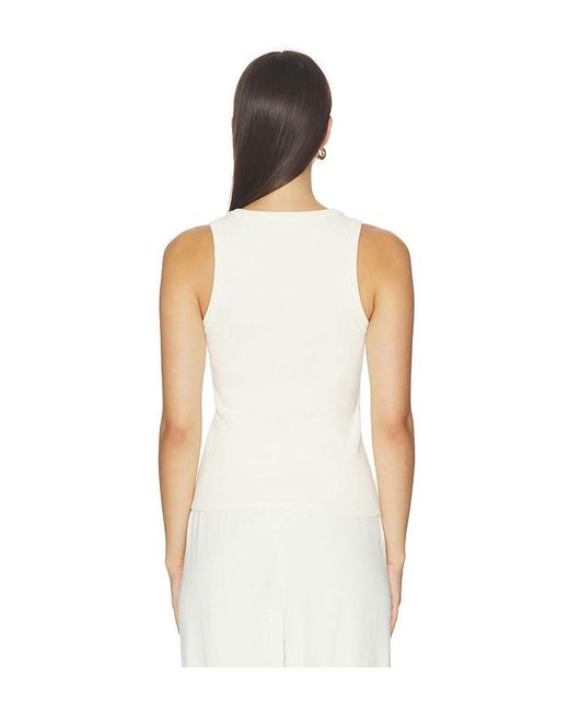 PERFECTWHITETEE White Daphne Structured Rib High Neck Tank