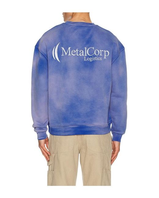METALWOOD STUDIO Blue Metalcorp Crew Neck Sweatshirt for men