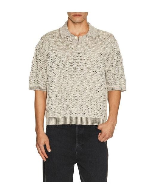 Corridor NYC Gray Cable Lace Polo for men