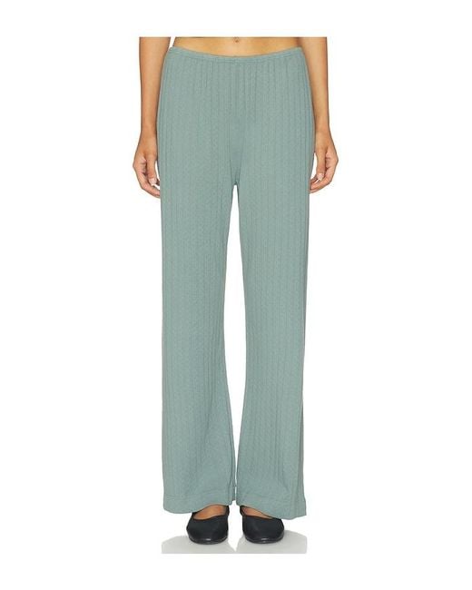 DONNI. Green The Pointelle Simple Crop Pant