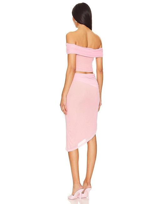 ENSEMBLE JUPE HEIDI MESH en Pink superdown