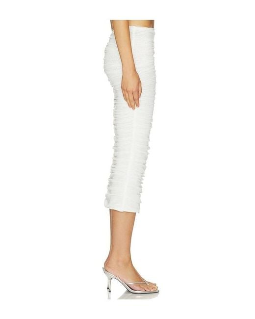 SER.O.YA White Pia Mesh Midi Skirt