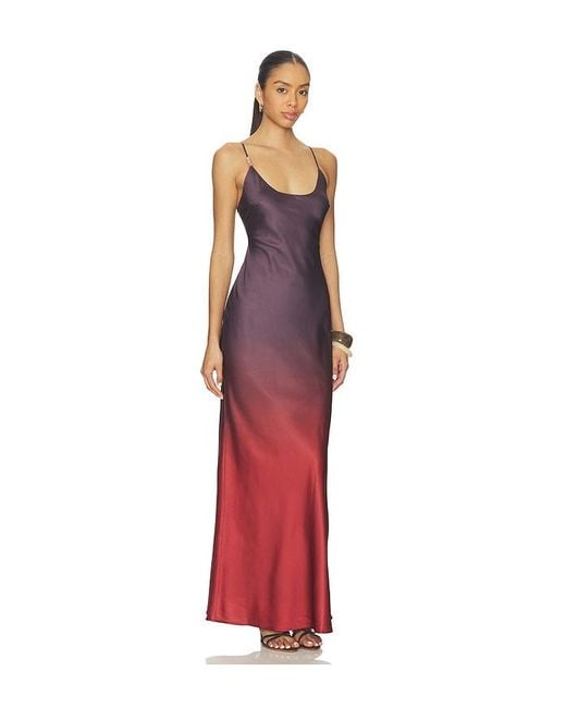 SNDY'S Red Amaya Bias Maxi Dress