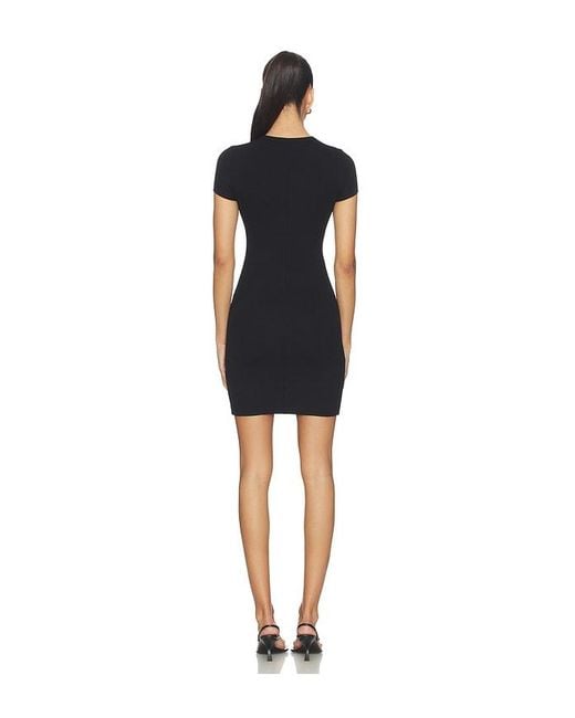 ÉTERNE Black Cap Sleeve Mini Dress