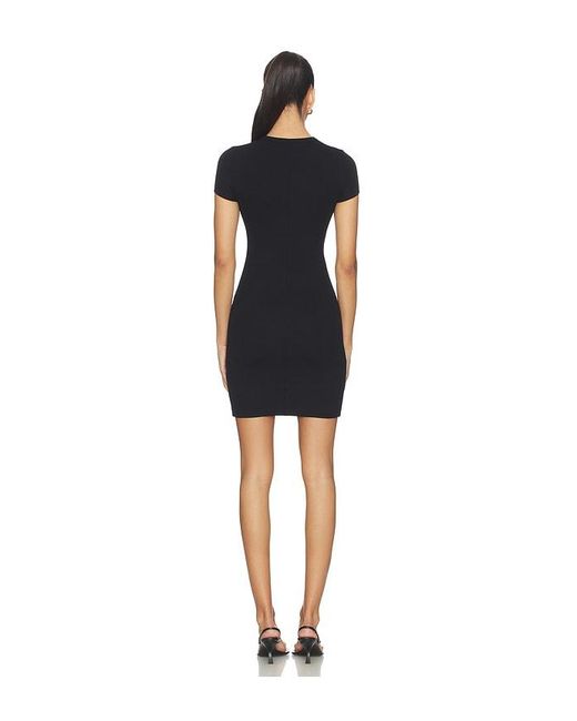ÉTERNE Black Cap Sleeve Mini Dress