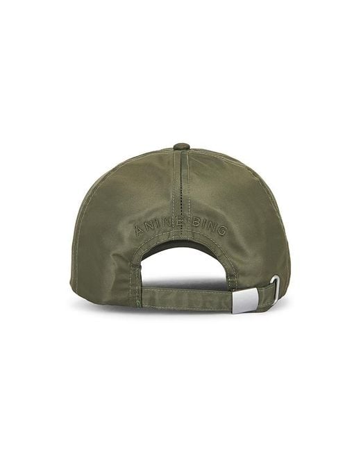 Anine Bing Green Jeremy Baseball Cap Nylon