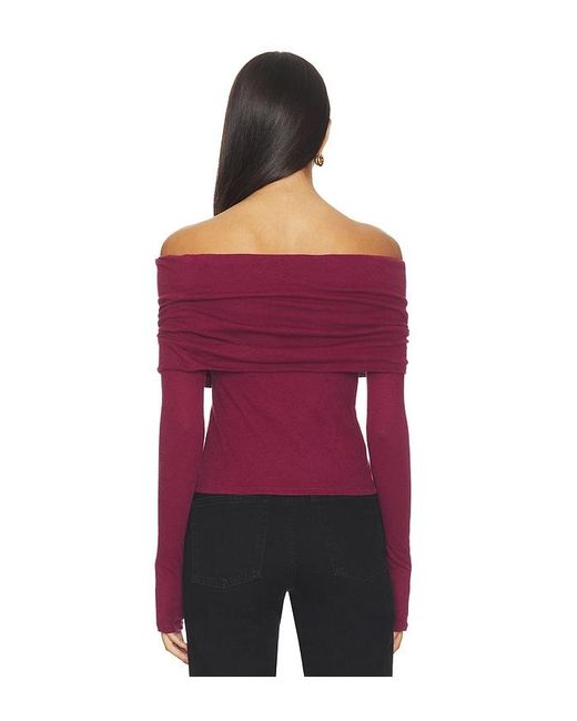 Enza Costa Red Off Shoulder Top