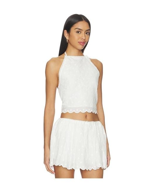 Nia White Clavel Top