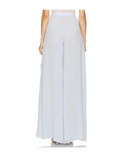 LAPOINTE White Wide Leg Pant With Feathers