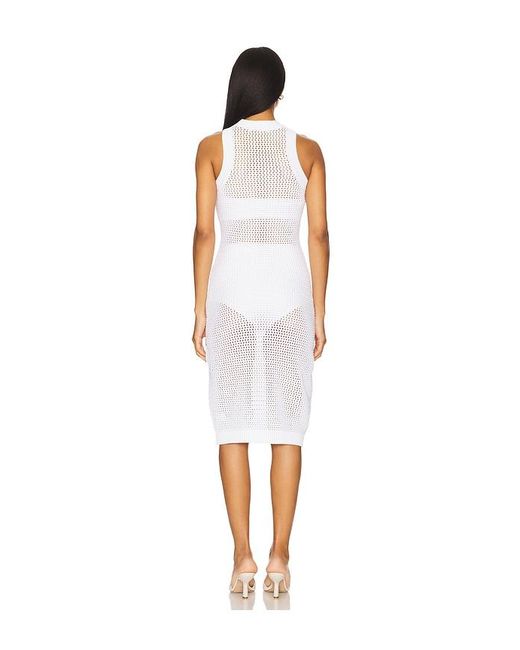 Susana Monaco White Netting Racer Tank Dress