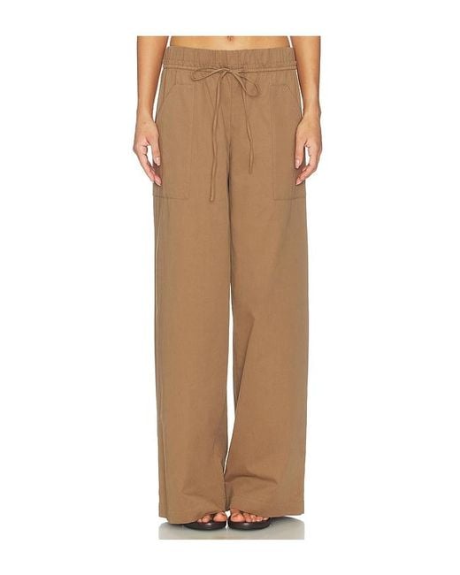 Vince Natural Mid Rise Cotton Drawstring Pant
