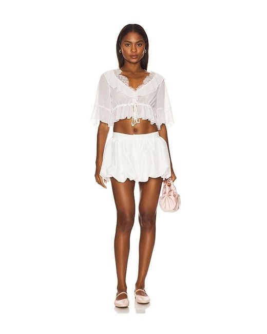 Bardot White Reis Mid Rise Mini Skort