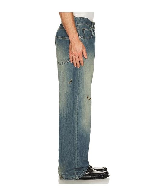 we11done Blue Piercing Denim Jeans for men