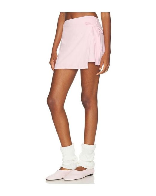 Runaway the Label Pink Katia Wrap Side Tie Skort