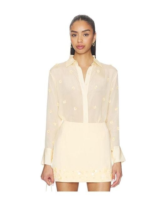 Karina Grimaldi Natural Ayla Embroidered Shirt