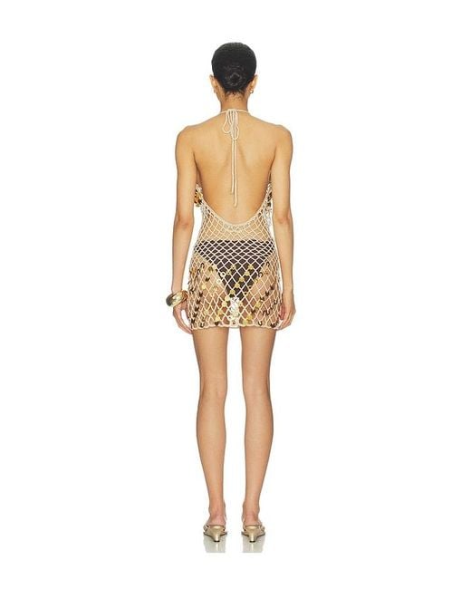 superdown Natural Zuri Crochet Mini Dress