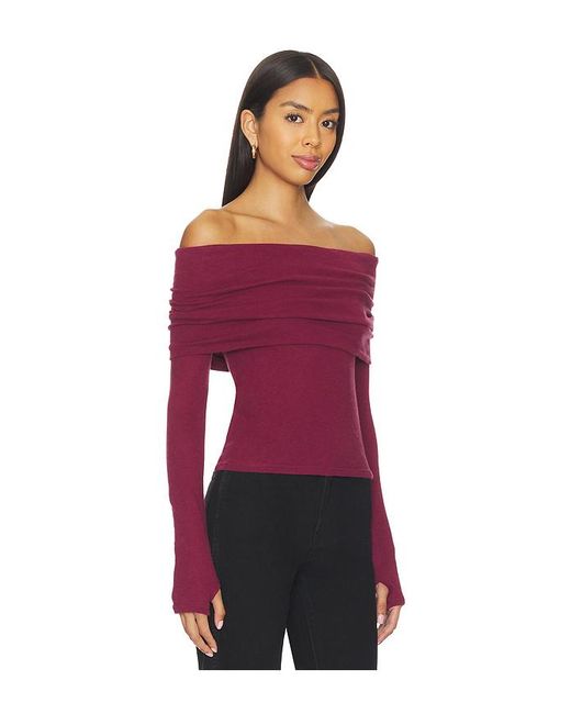 Enza Costa Red Off Shoulder Top