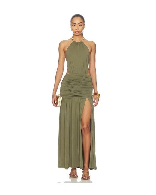 Runaway the Label White Imelda High Neck Maxi Dress