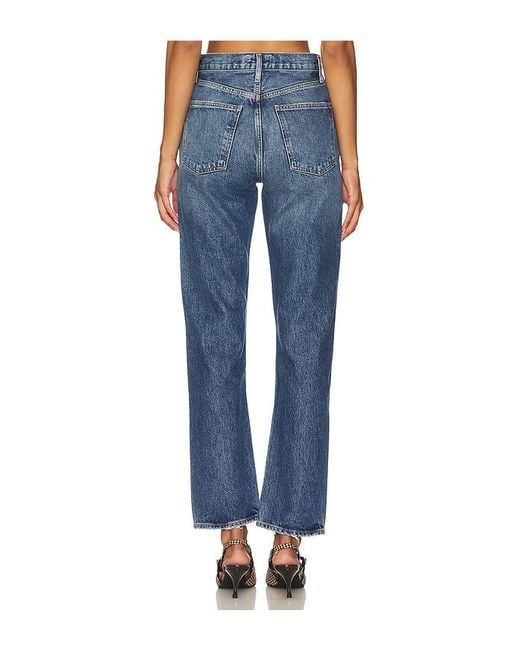 Agolde Blue 90S Pinch Waist High Rise Straight Jeans