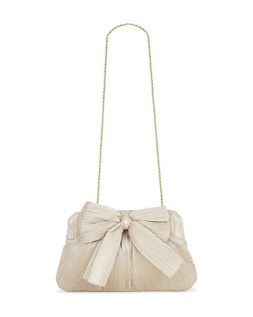 Loeffler Randall Natural Rayne Pleated Bow Clutch