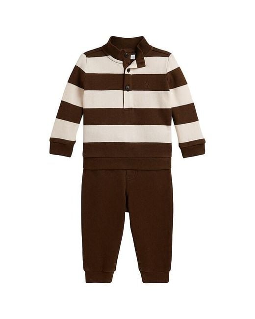 Polo Ralph Lauren Black Baby Two Piece Set Long Sleeve Estate Rib Mock Neck Hookup