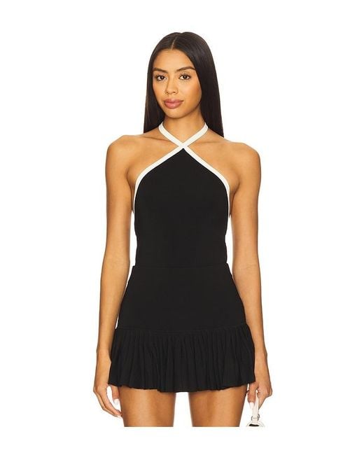 Lovers + Friends Black Darana Halter Top