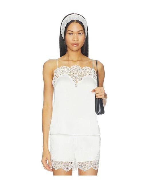 Generation Love White Alisa Lace Combo Hammered Satin Cami