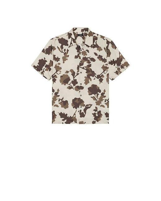 Theory Brown Floral Lyocel Irving Shirt for men