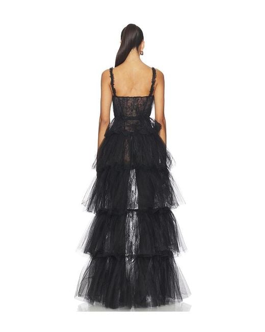 AKNVAS Blue X Revolve Alfhild Bustier Tiered Gown