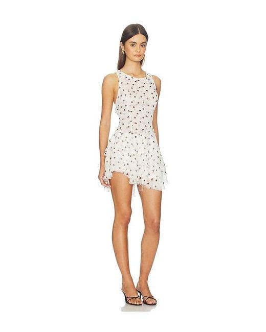 Free People White X Revolve X Revolve Raven Printed Mini Dress