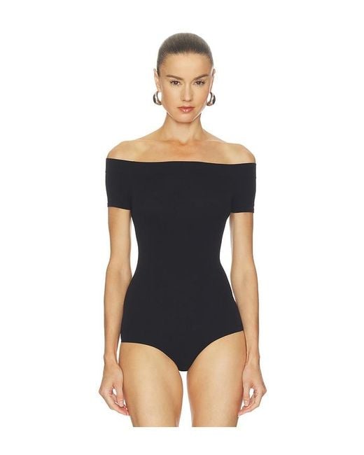 Commando Black Ballet Cap Sleeve Bodysuit