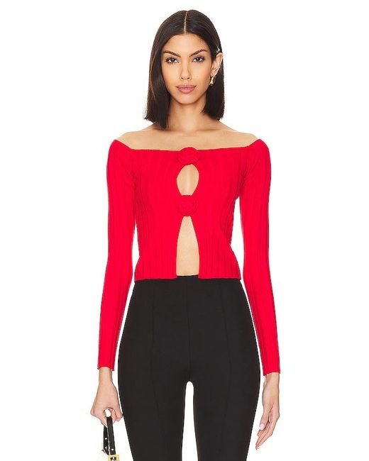 Lovers + Friends Red Liora Rosette Sweater