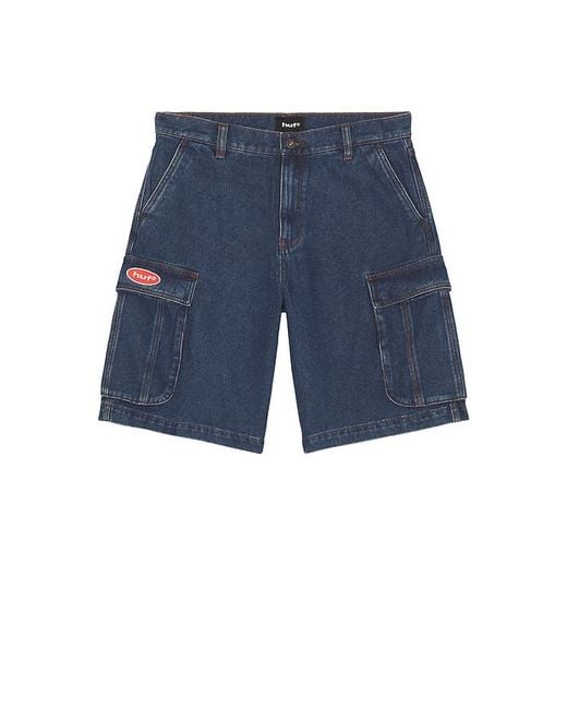 Huf Blue Oval Denim Cargo Short for men