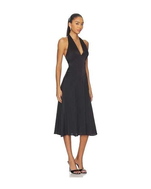 SNDY'S Black Evelyn Midi Dress