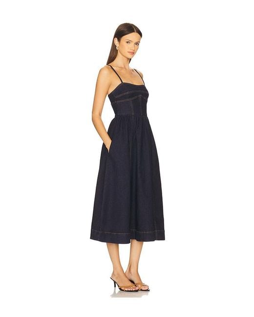 Susana Monaco Blue Denim Corset Midi Dress