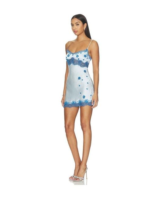 Asta Resort Blue Arlette Hand Beaded Mini Dress