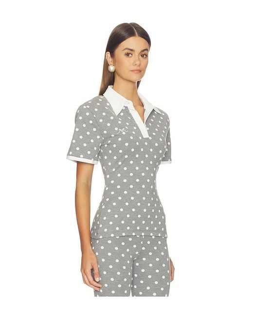 ROWEN ROSE White Polka Dots Signature Polo