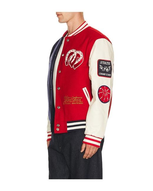 Market Red Old West Varsity Jacket for men