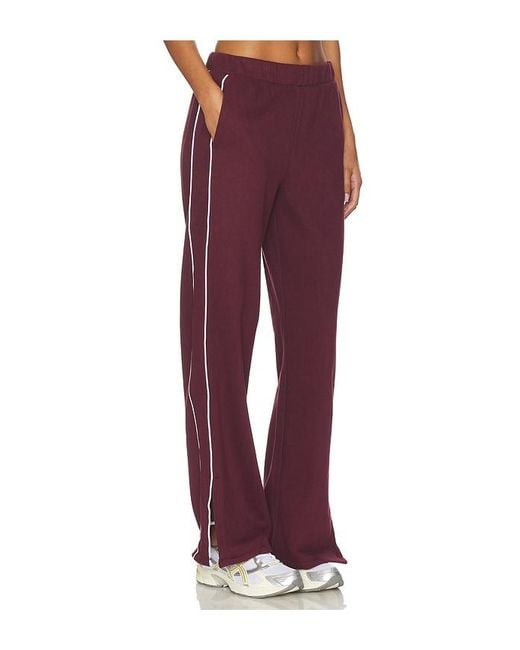 Beyond Yoga Red Luxe Fleece Piper Wide Leg Pant